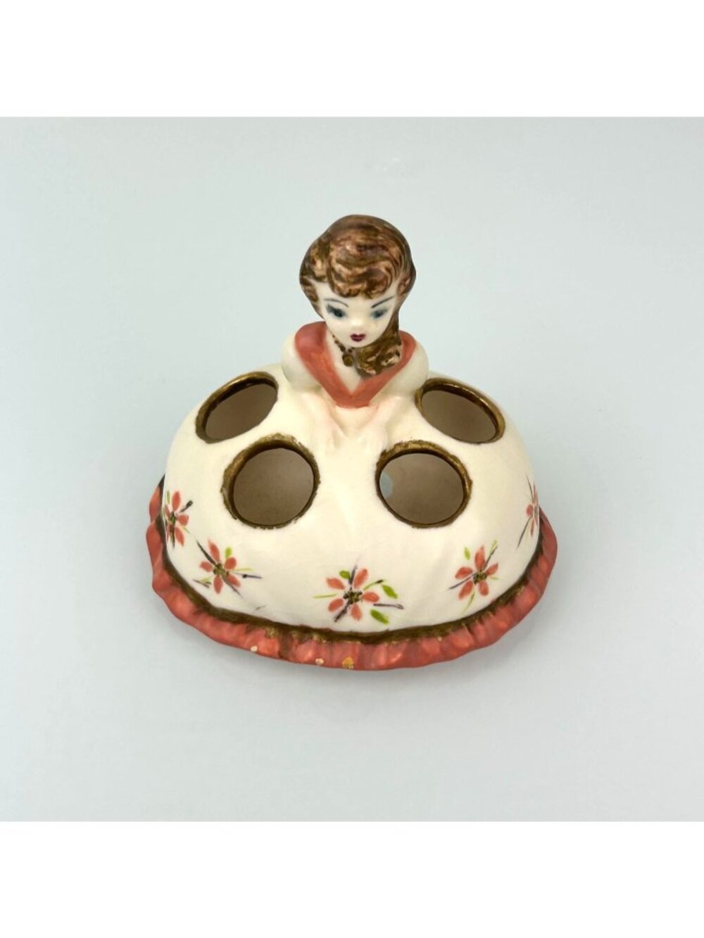 Vintage 1960s Girl Ceramic Pottery Lipstick Holder Vanity Artist Dated MCM Lady - Picture 2 of 16